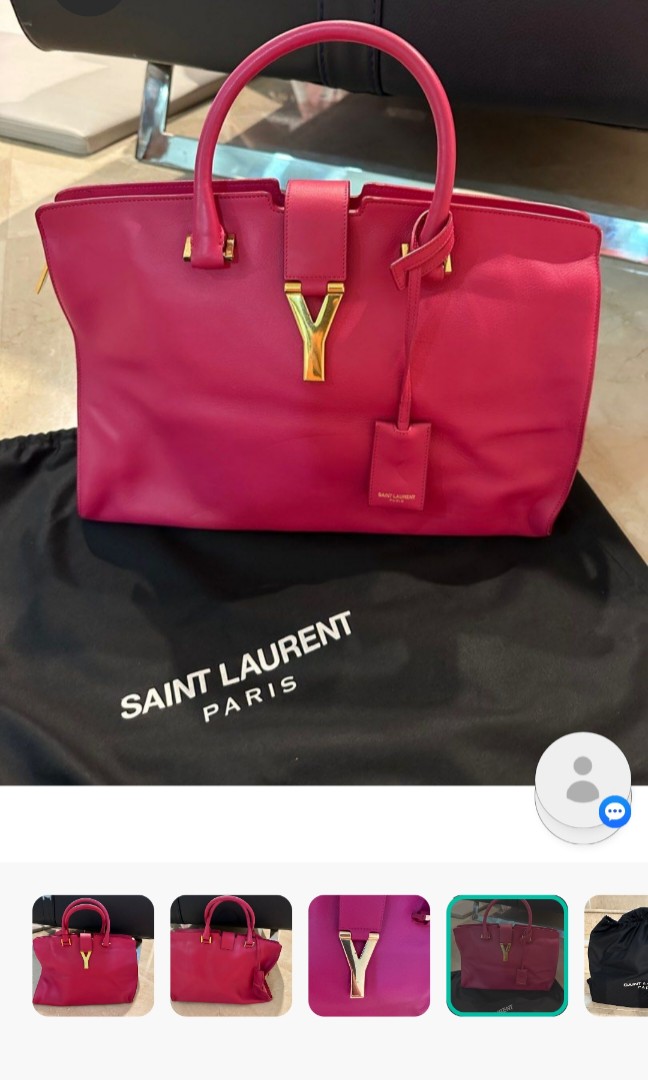 YSL Cabas Medium hot pink, Luxury, Bags & Wallets on Carousell
