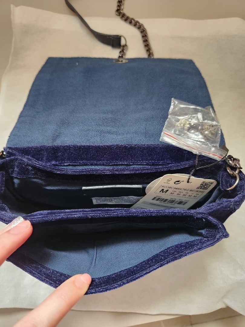Zara velvet 2025 bag