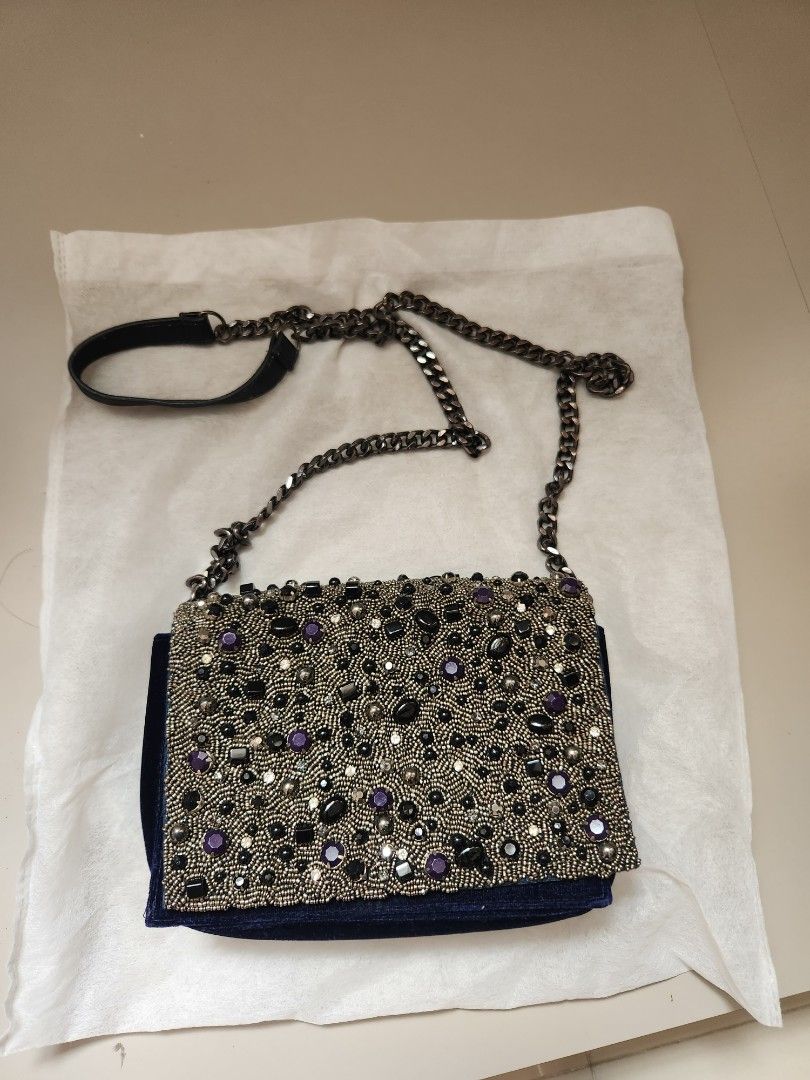Zara velvet bag on sale