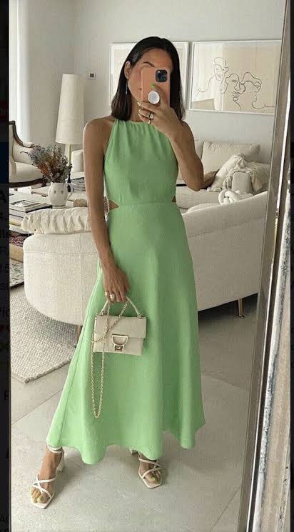 Zara Green Summer Dress, Women's Fashion, Dresses & Sets, Dresses on  Carousell