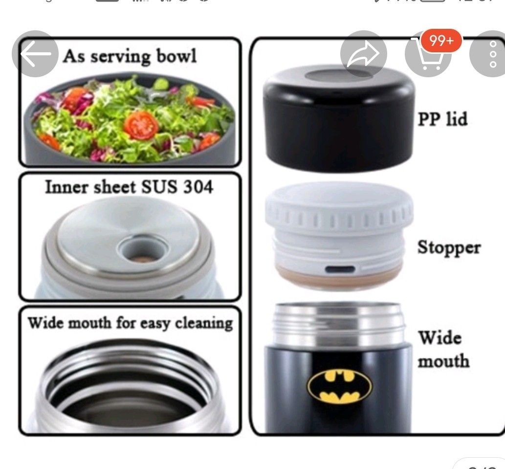 Zebra Stainless Steel Food Jar, Furniture & Home Living, Kitchenware