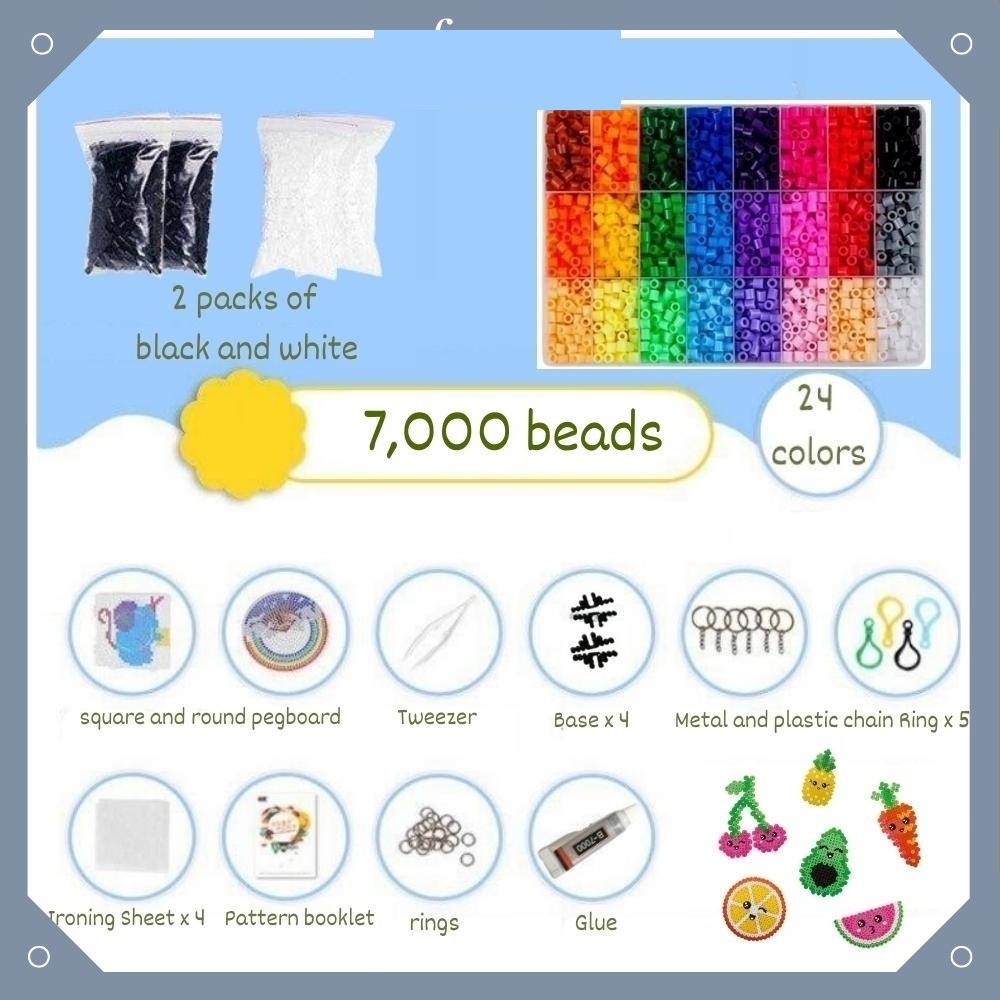 24 Colours Perler Beads 5mm Iron Beads Hama Beads Fuse Beads Craft Kit