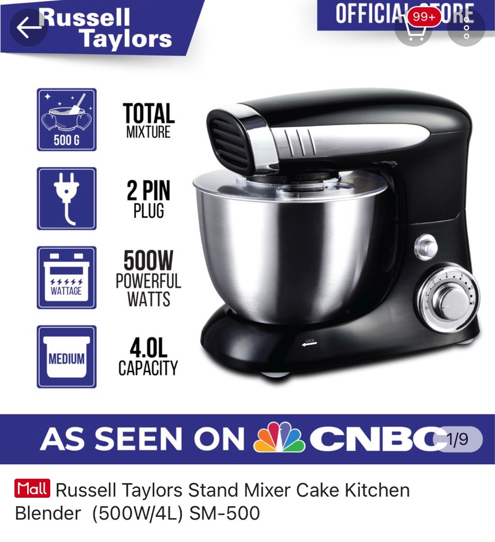 4L Russel Taylor Stand Mixer, TV & Home Appliances, Kitchen Appliances