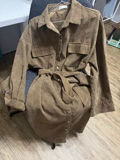 咖色燈芯絨長裙