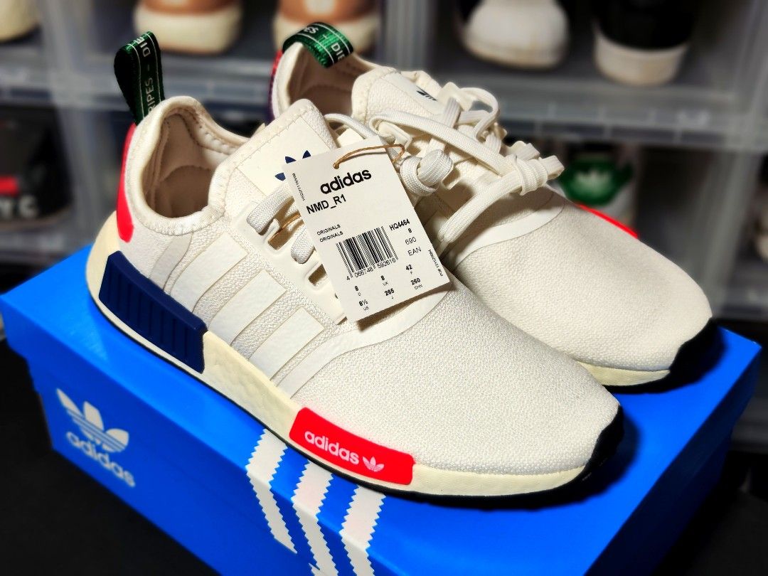 Adidas NMD R1 White Navy Solar Red