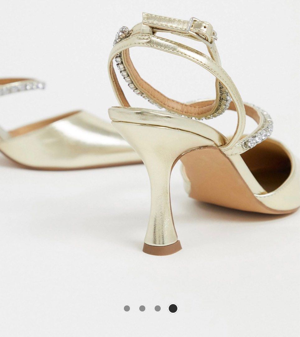 ASOS Design • White Diamanté Embellished Heels •... - Depop