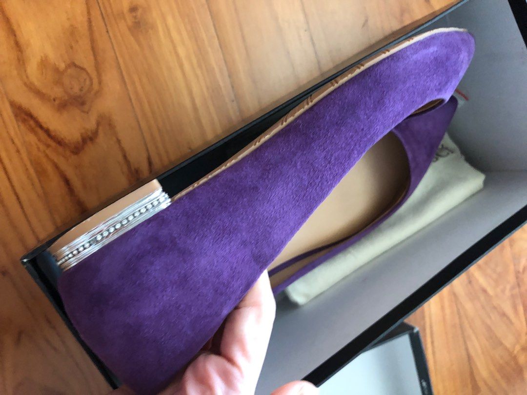 Purple suede flats online