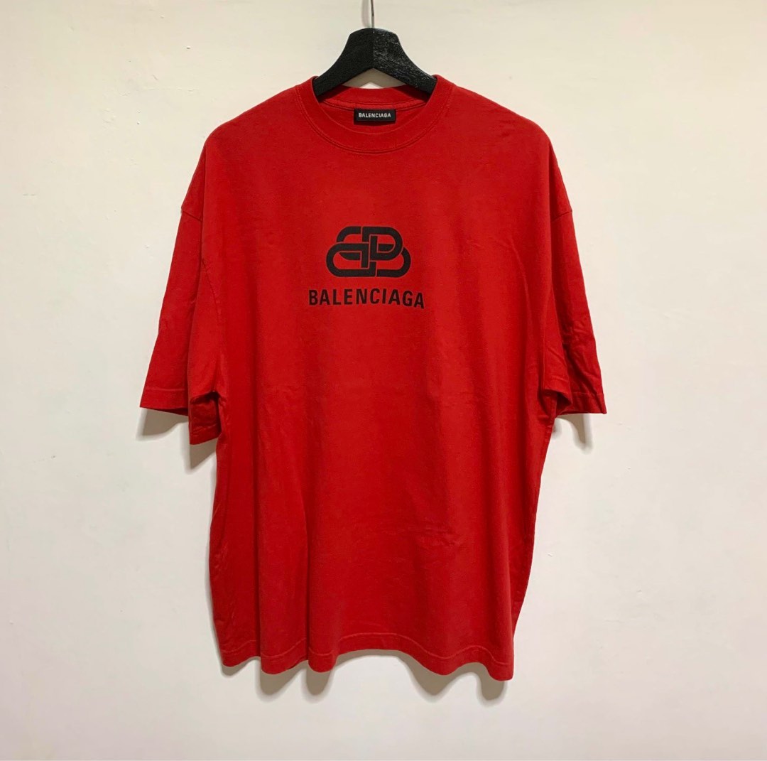 Red balenciaga shirt outlet