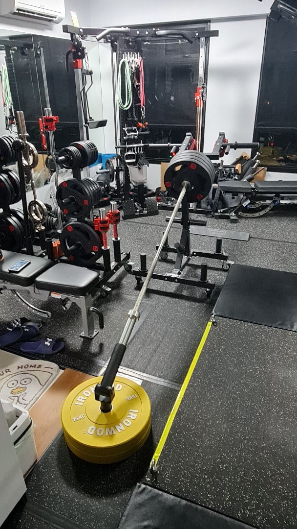 Barbell Hack Squat Attachment + Weight Trolley (doesn't occupy too much