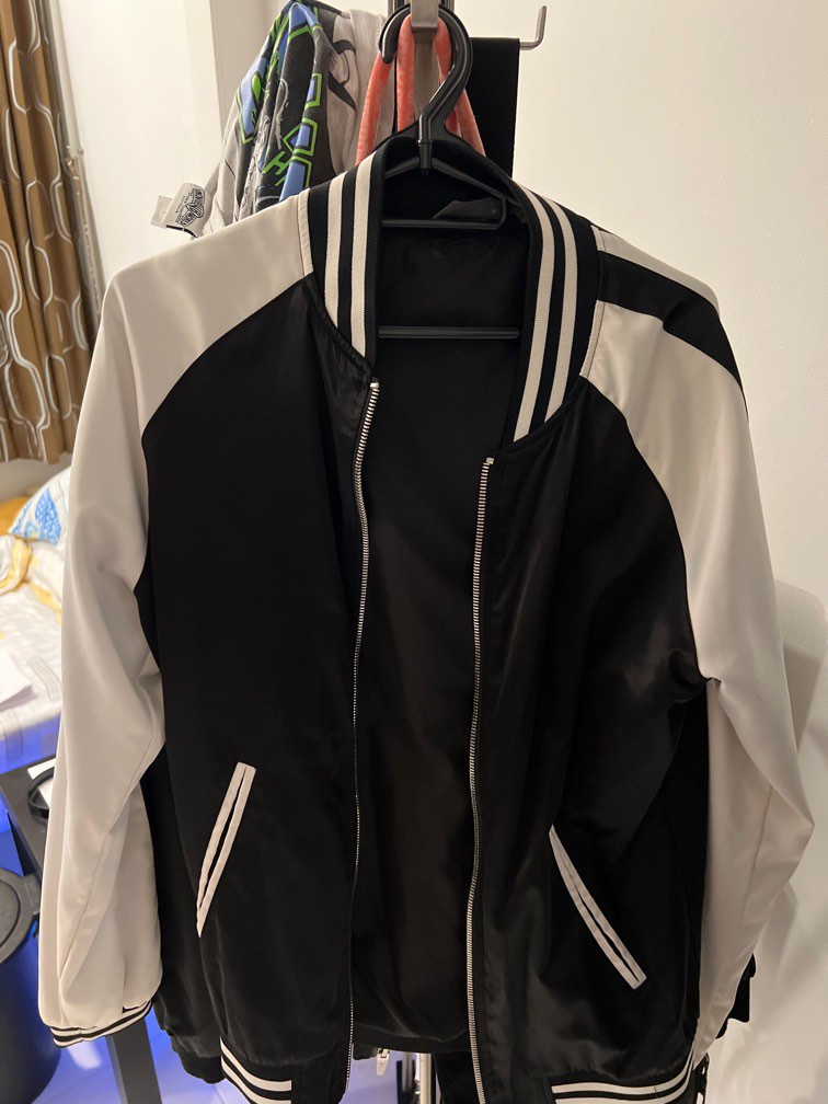 Black and white bomber jacket, Men's Fashion, Coats, Jackets and