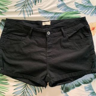 Black denim shorts
