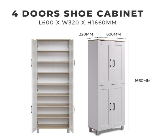 White shoe cheap cabinet with doors