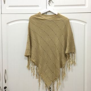 Brown Knitted Cape Poncho