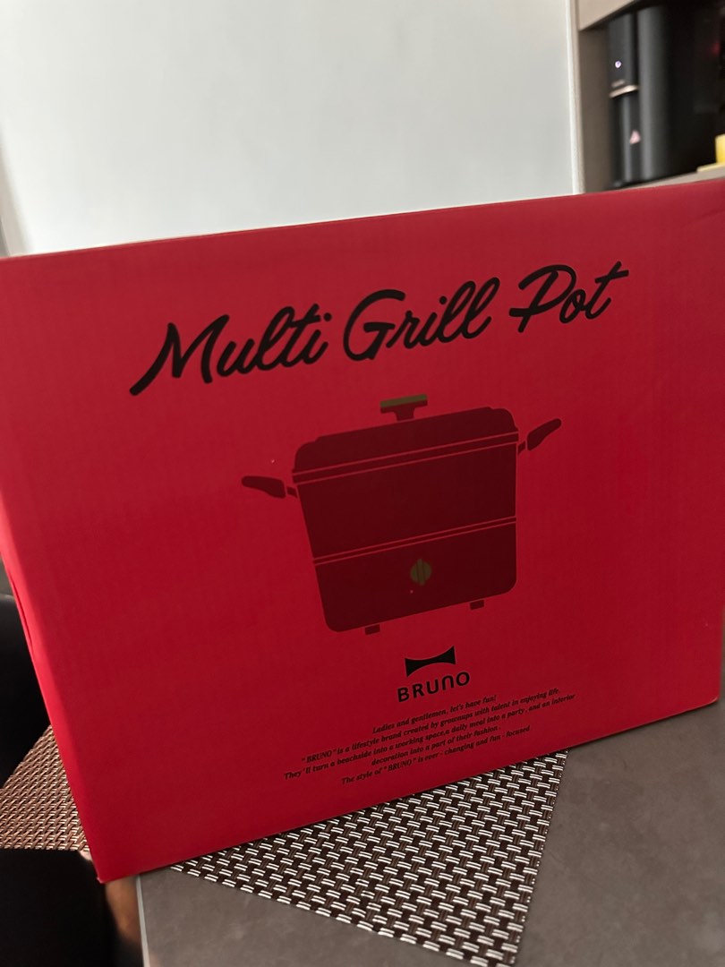 Bruno Multi Grill Pot 紅色全新, 家庭電器, 廚房電器, 油炸鍋 Carousell