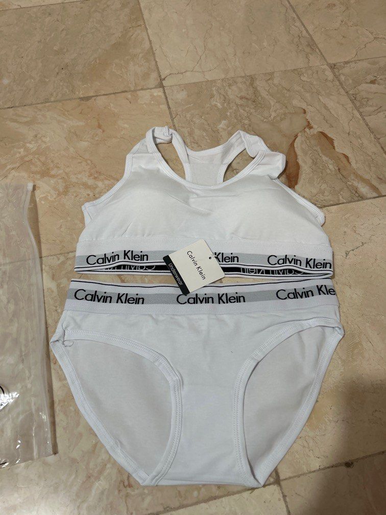 Calvin Klein Modern Bralette set in white, Women's Fashion, Undergarments &  Loungewear on Carousell