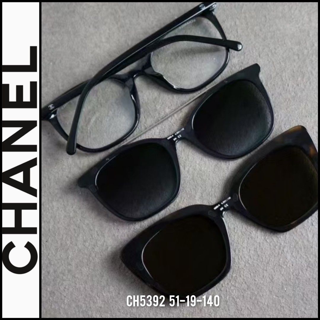chanel ch5392 with 2 clip on sunglasses