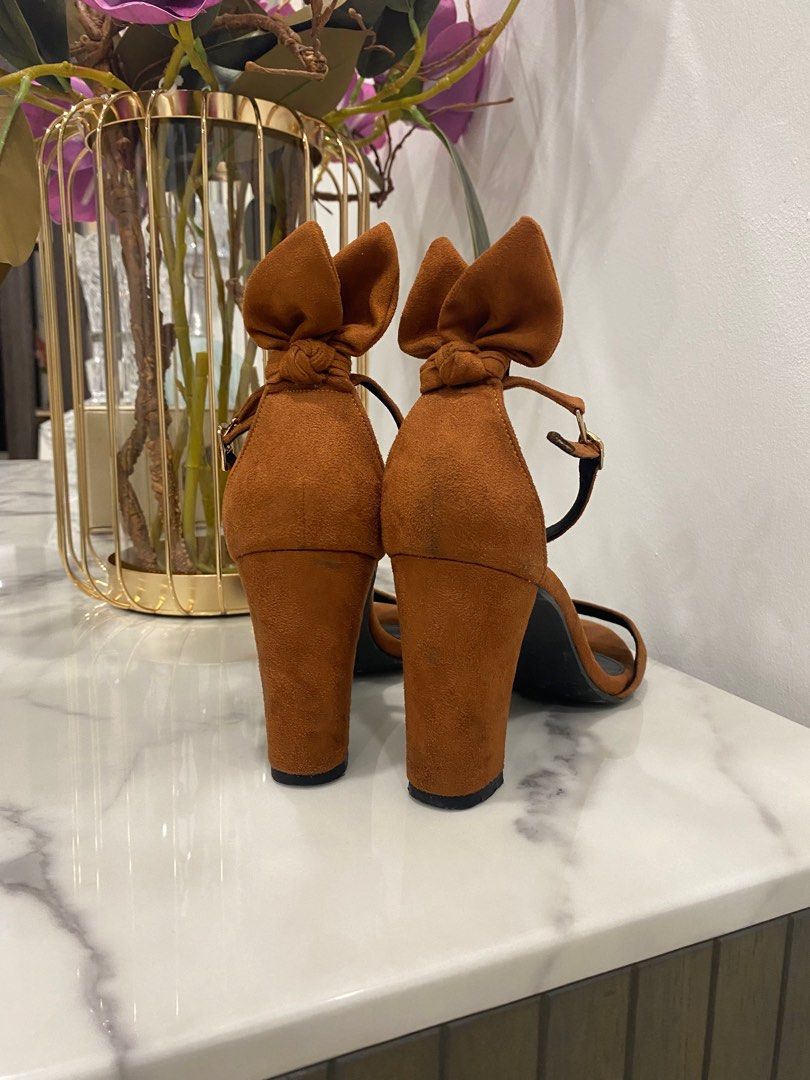 Christy Ng Brown Ribbon Heels, Women's Fashion, Footwear, Heels on