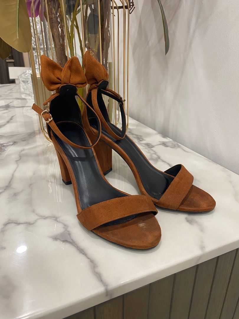 Christy Ng Brown Ribbon Heels, Women's Fashion, Footwear, Heels on