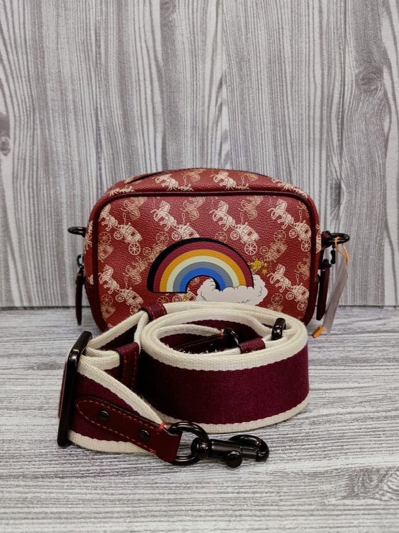 Coach 79369 Camera Bag 16 with Horse and Carriage Print and Rainbow Bag Model 79369
