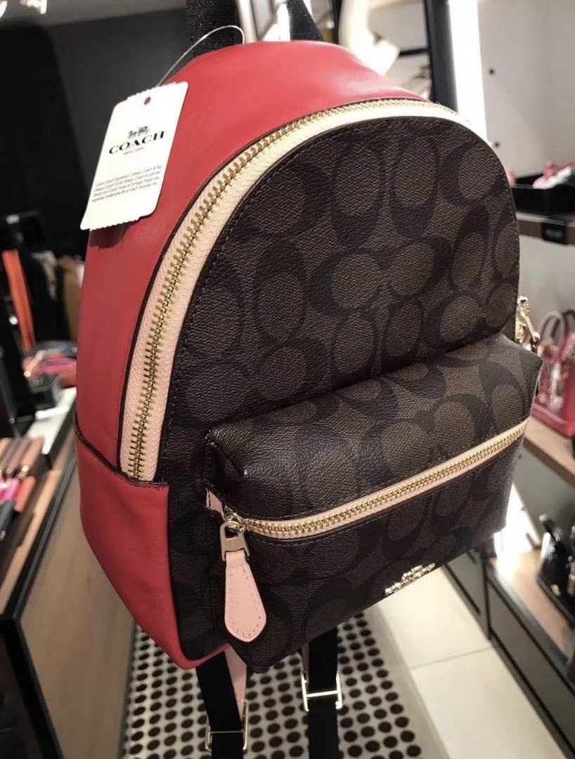 Authentic Coach small Backpack red small mini women leather BACK PACK bag F68094 IMOEC female back pack crossbody handbags Women s Fashion Bags Wallets Backpacks on Carousell