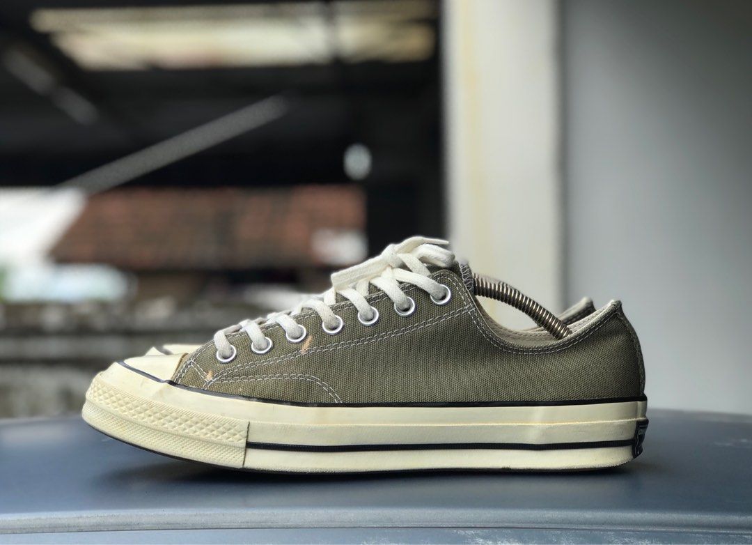 Converse olive green sneakers sale