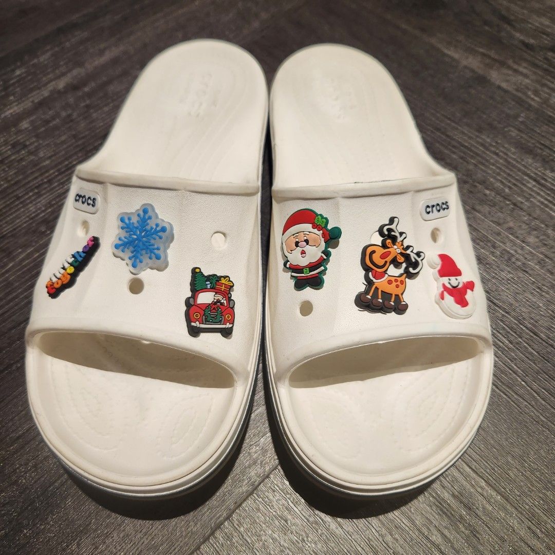 Crocs Slides with free set of Christmas Jibbitz, Men's Fashion