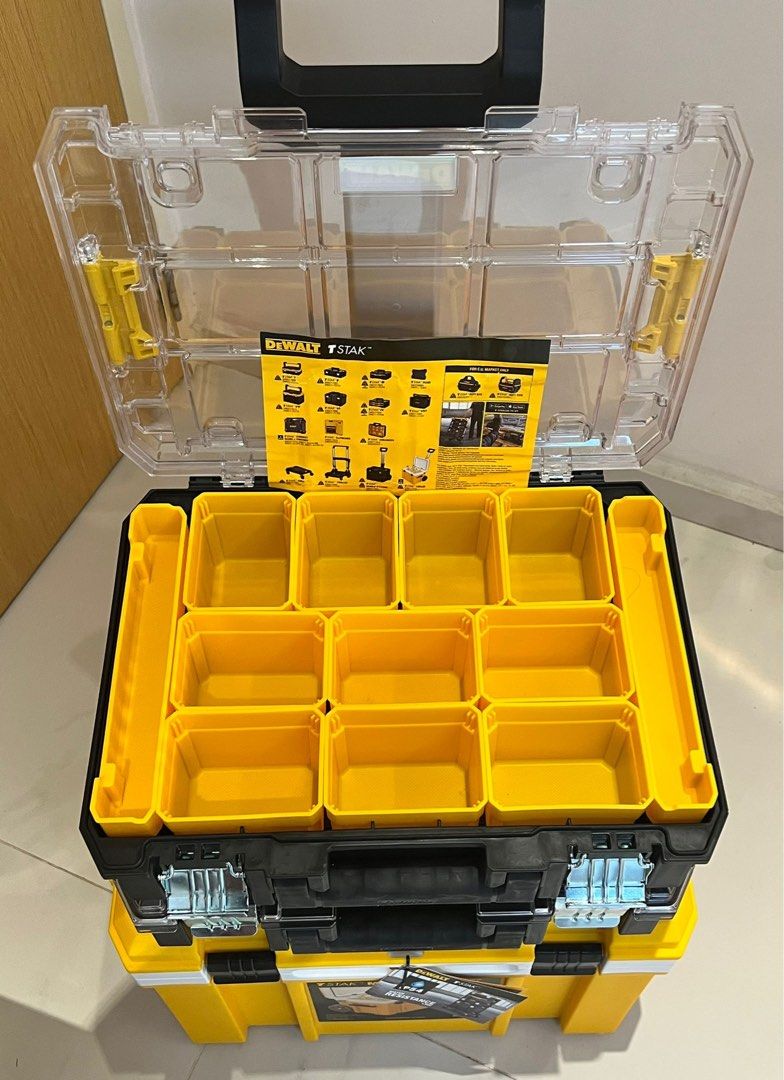 Dewalt Tstak Wheel Cooler + Clear Lid Organiser, Furniture & Home