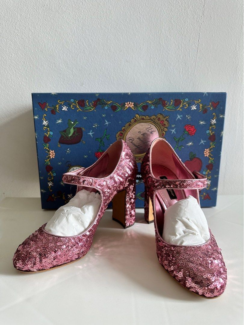 Dolce Gabbana Sequin Mary Jane Pumps Luxury Sneakers