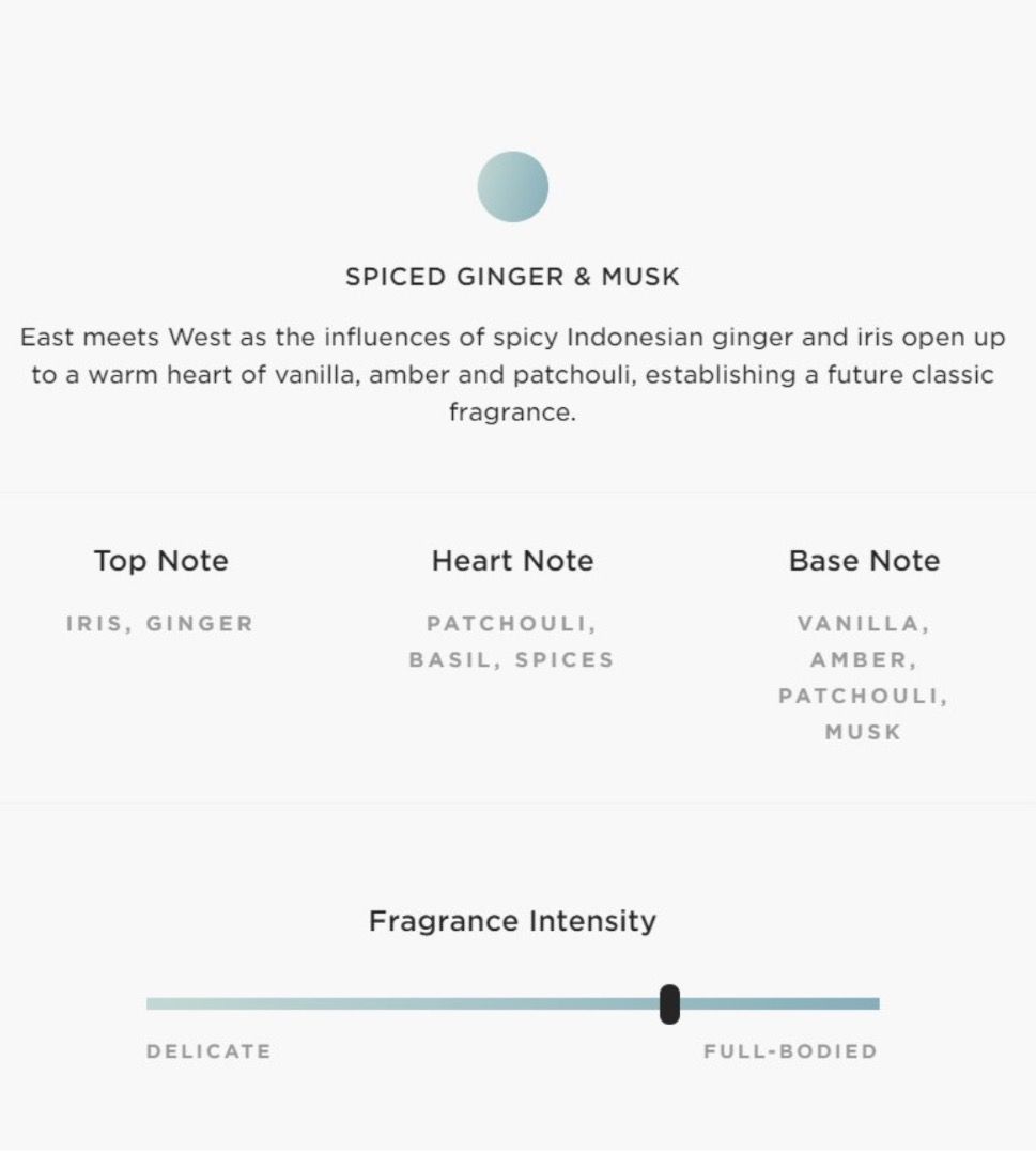 Ecoya spiced discount ginger and musk