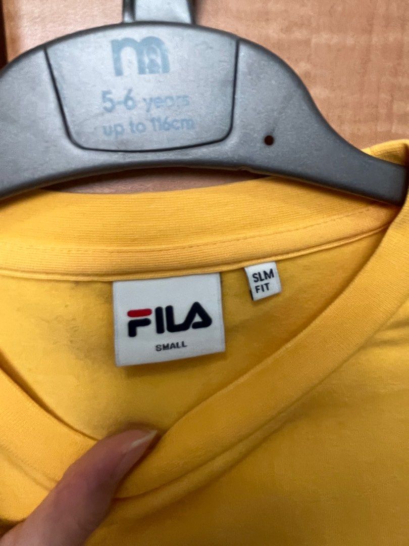 Mustard yellow fila crop top discount