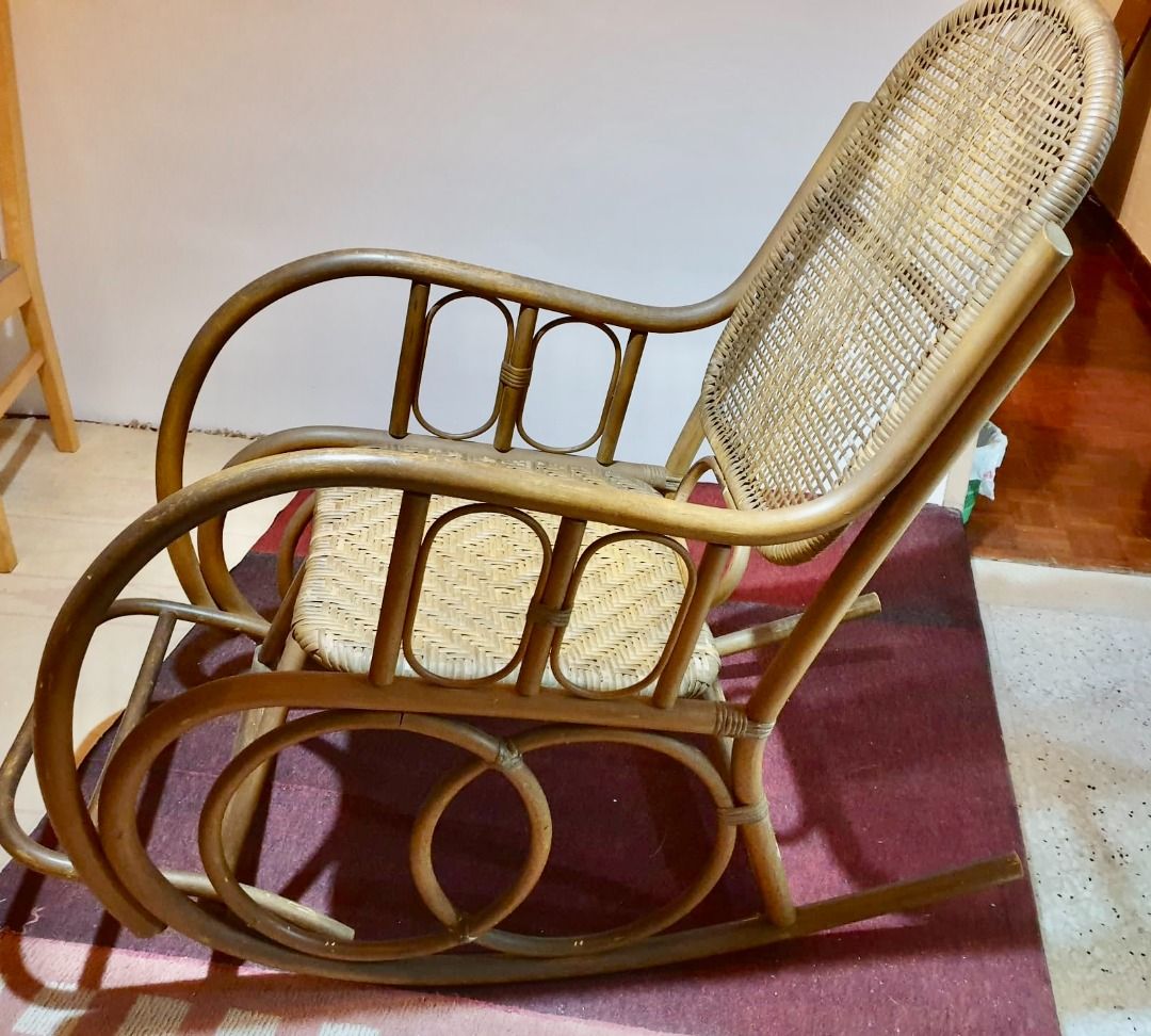 FREE! Antique Ratan Rocking Chair, Furniture & Home Living, Furniture ...