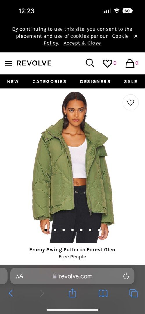 Free people green puffer jacket new arrivals