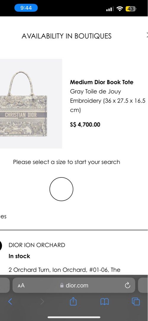 Medium Dior Book Tote Gray and Pink Toile de Jouy Reverse Embroidery (36 x  27.5 x 16.5 cm)