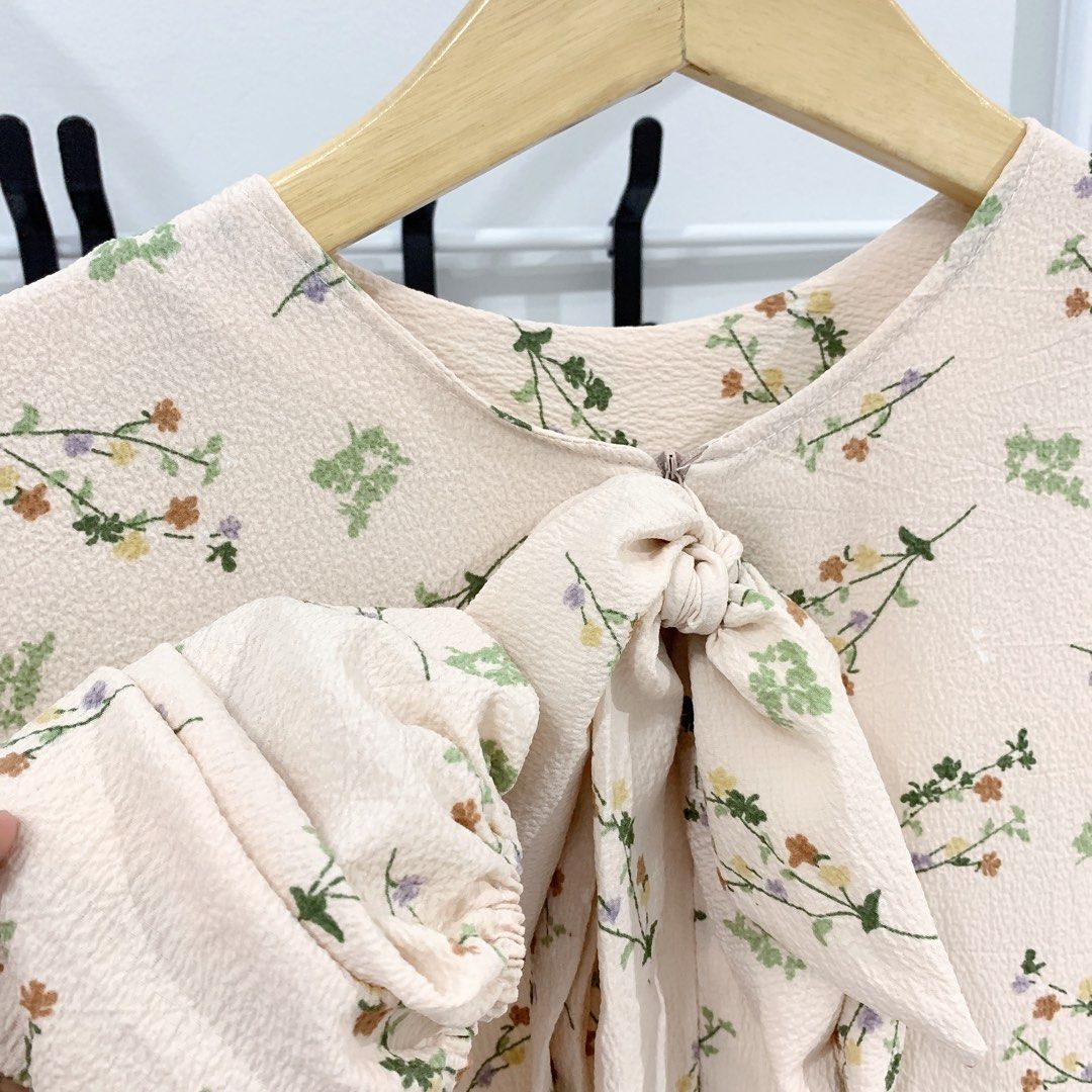 Gamis maxi dress floral korean, Fesyen Wanita, Pakaian Wanita, Atasan ...