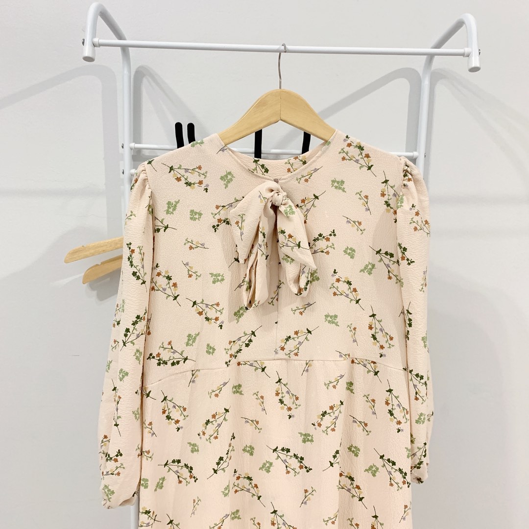 Gamis maxi dress floral korean, Fesyen Wanita, Pakaian Wanita, Atasan ...