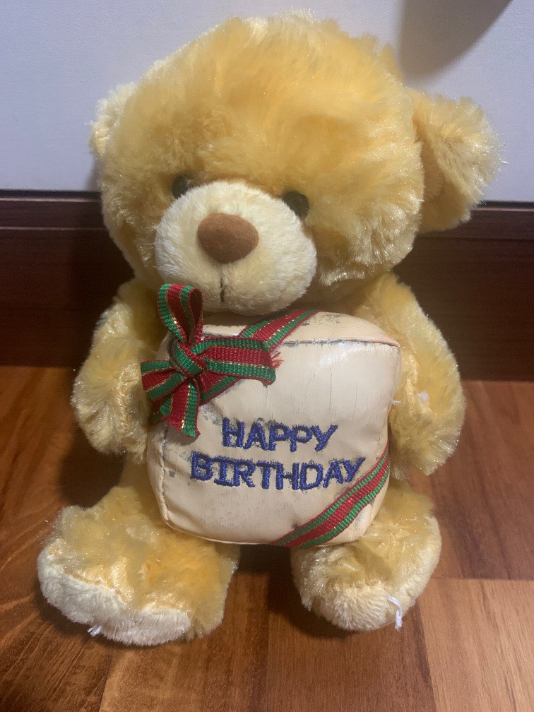 Happy Birthday teddy bear, Hobbies & Toys, Toys & Games on Carousell