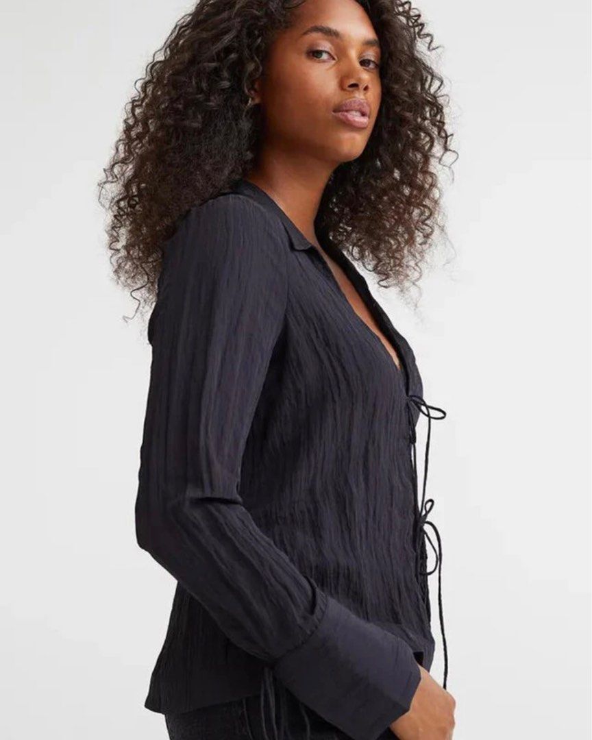 H&m crinkled blouse hot sale