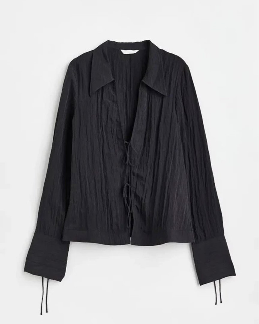 H&m tie top front blouse