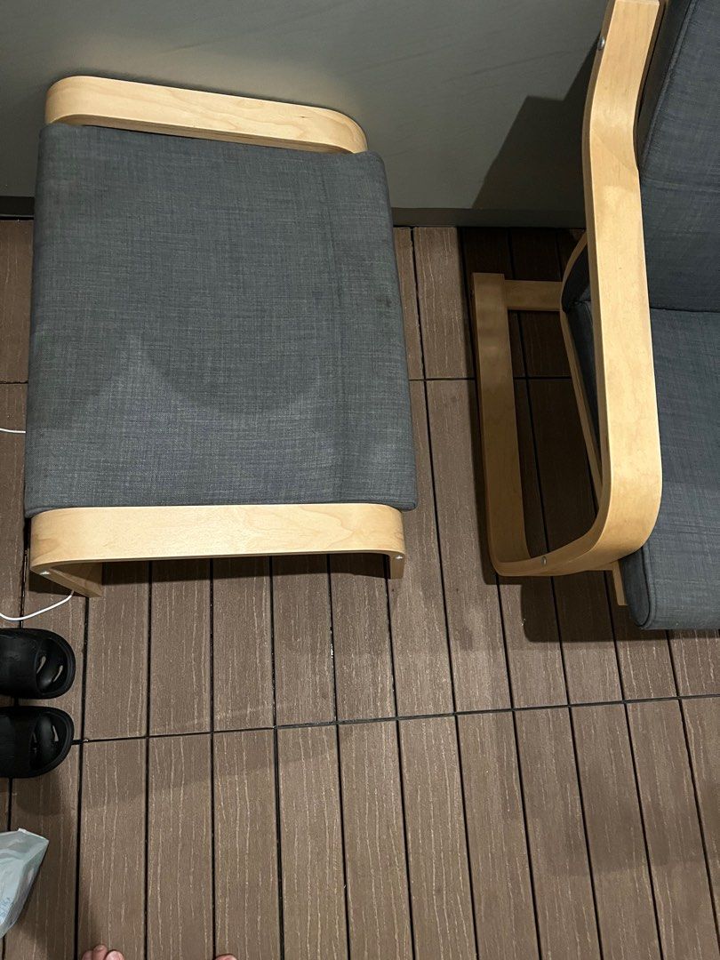 Ikea Lounge Chair with foot rest, Furniture & Home Living, Furniture