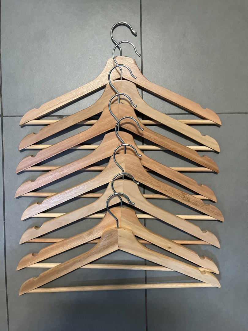 Ikea Wooden Hangers x8, Furniture & Home Living, Home Improvement