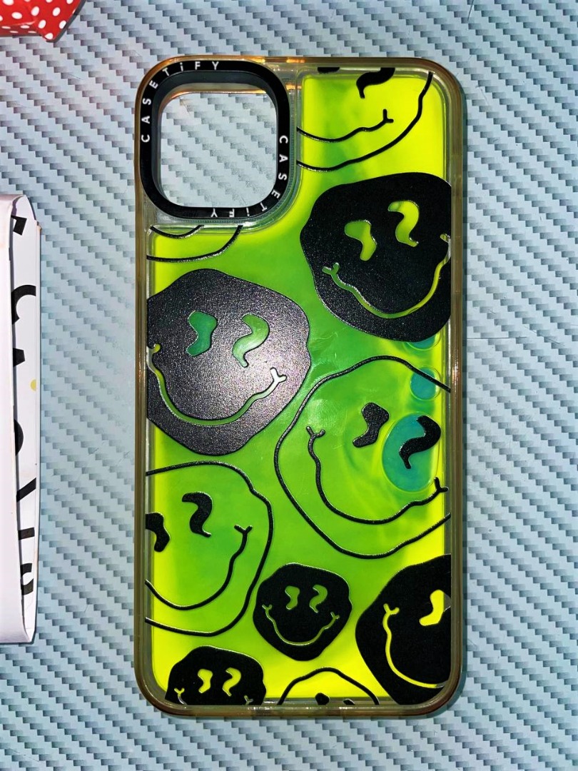 IPHONE 11 PRO MAX CASETIFY SMILEY, BLACK INK (GLOW IN THE DARK LIQUID