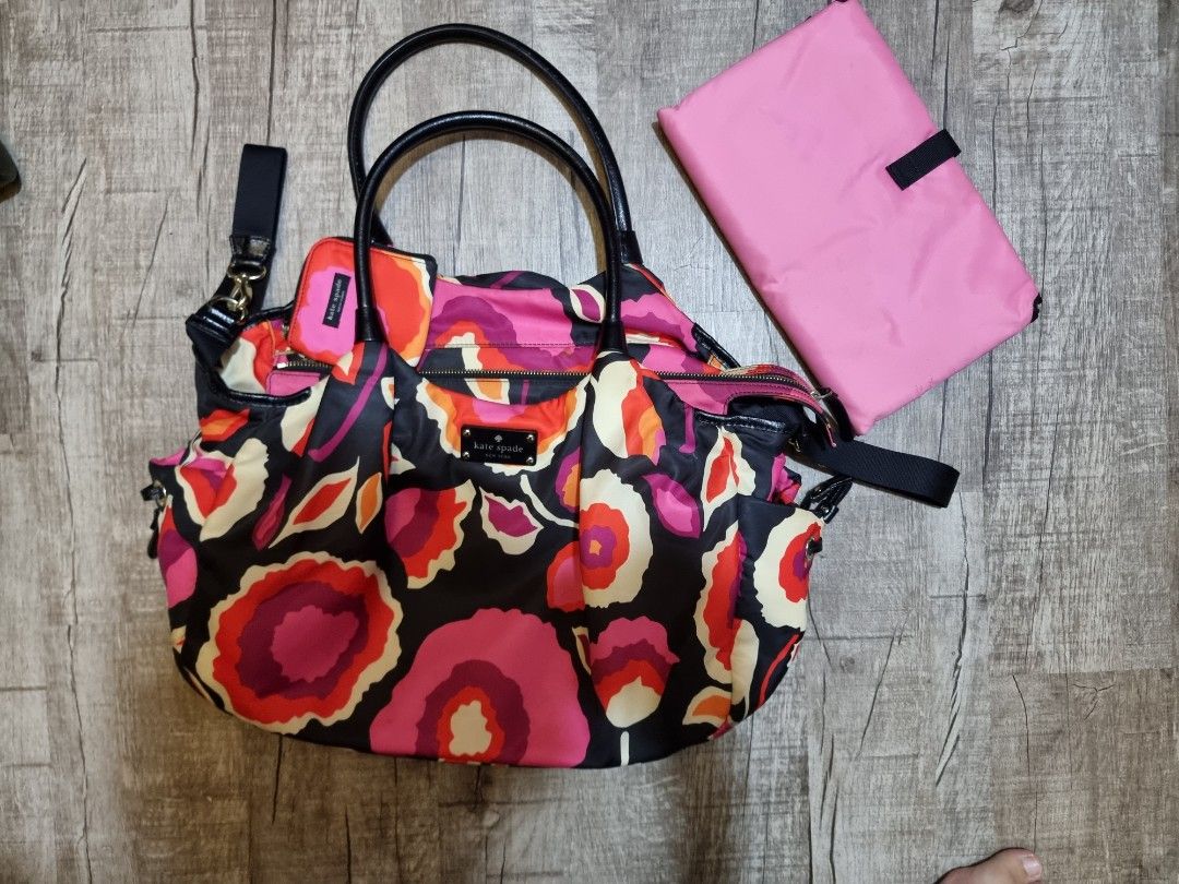 Pink floral outlet diaper bag