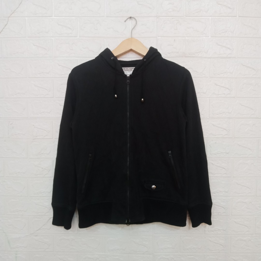 Katharine hamnett london zip hoodie, Fesyen Wanita, Pakaian Katharine hamnett london zip hoodie, Fesyen Wanita, Pakaian
