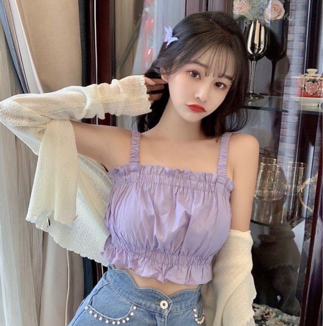 Elastic spaghetti best sale strap tank top
