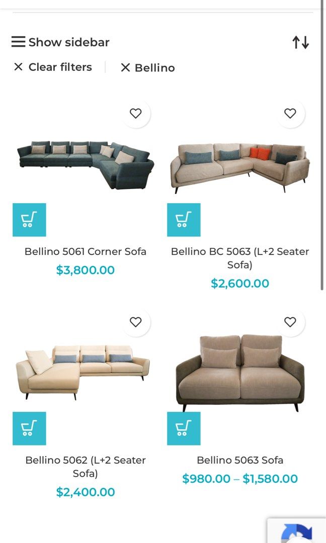 L Shape Sofa Bellino, Furniture & Home Living, Furniture, Sofas on