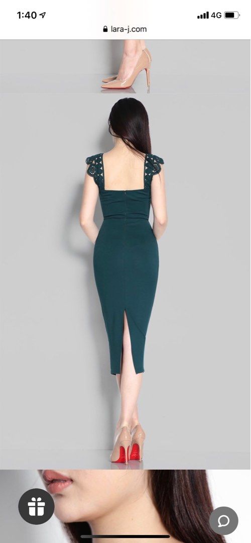 Lara anastasia lace gown with flutter sleeves top