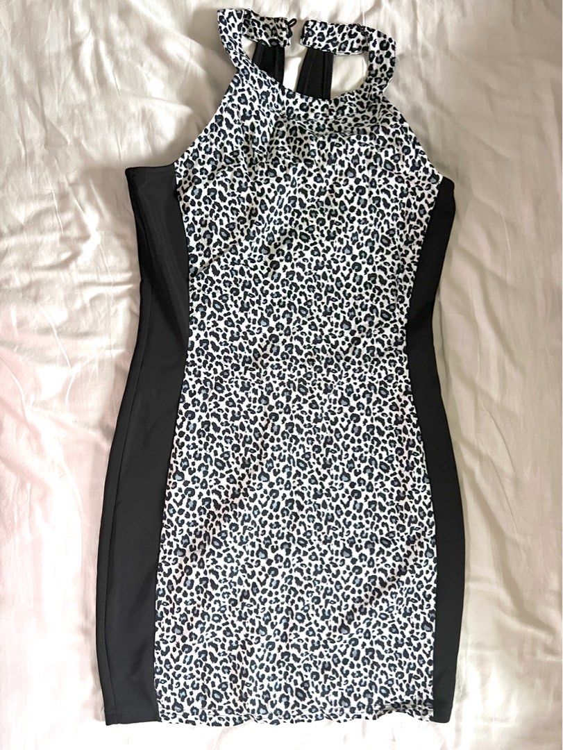 Leopard print black dress, Women's Fashion, Dresses & Sets, Dresses on
