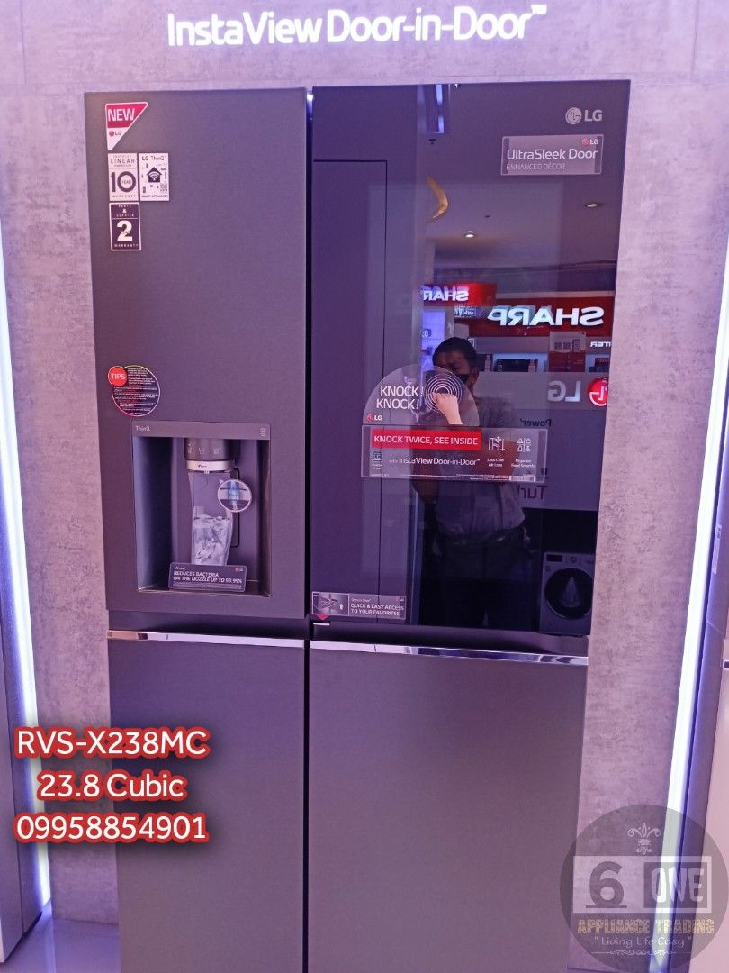 LG INSTAVIEW AND AIDE BY SIDE REDRIGERATOR, TV & Home Appliances