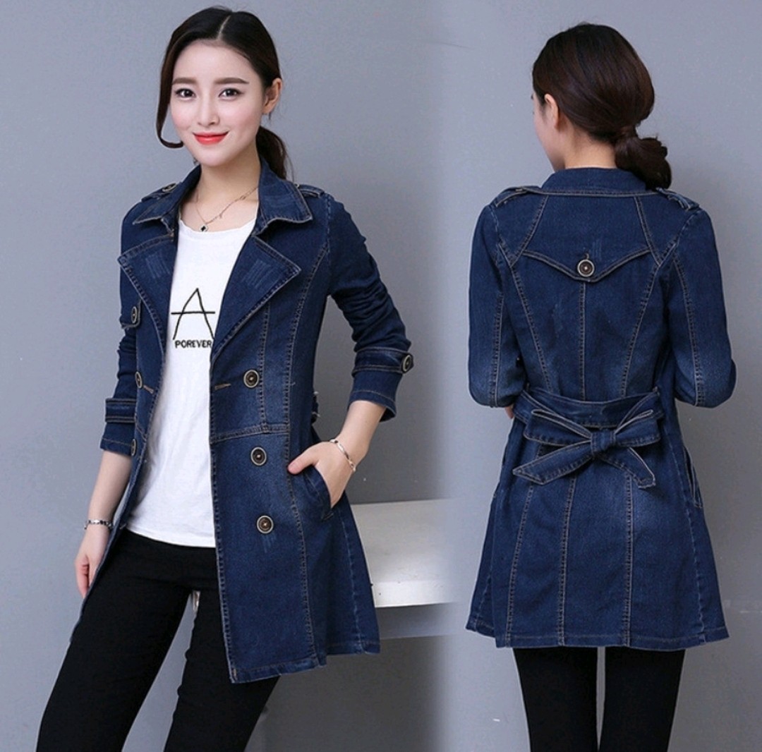 Long Denim Jacket, Women's Fashion, Coats, Jackets and Outerwear on ...