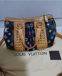 Louis Vuitton Courtney GM Large Top Zip Satchel Black Multi Color